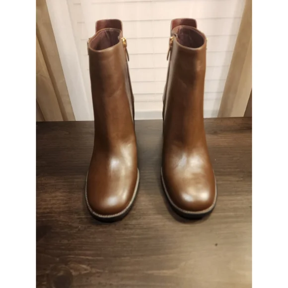 Franco Sarto Rivet LEATHER Buckle Ridding Boots Booties SZ 9.5 M Umber Brown - Picture 9 of 16